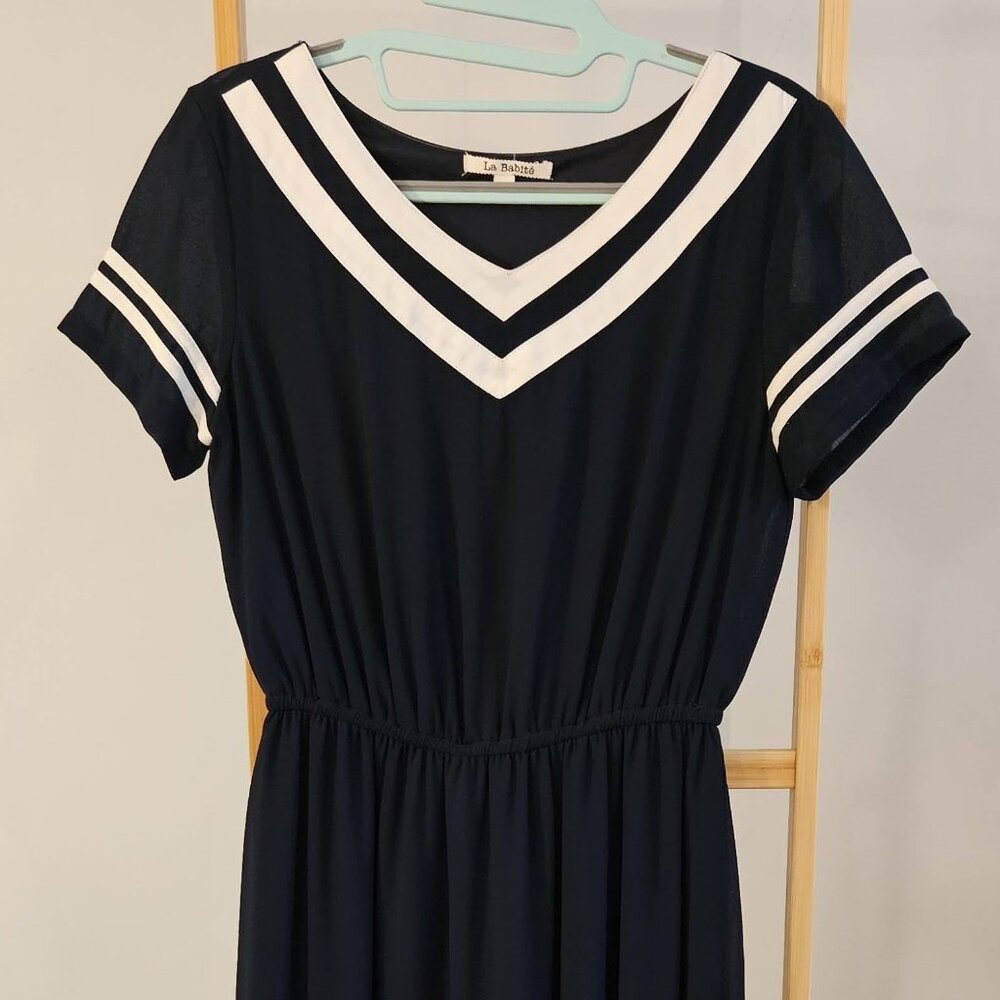 Silk Navy Sailor Dress